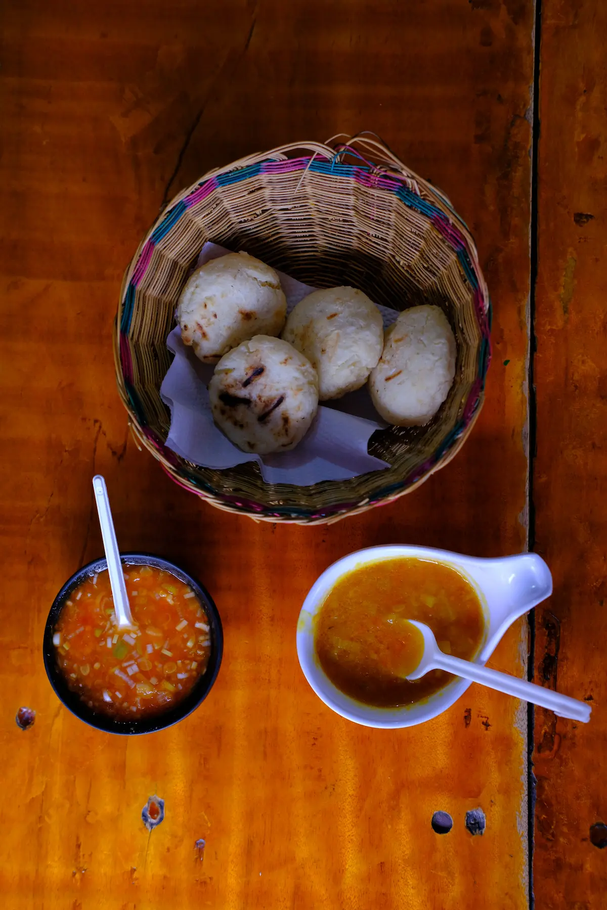 Traditional Antioqueño dishes at a restaurant in Chapinero, Bogota food tour